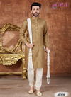 Cofee Colour Fancy Party And Function Wear Traditional Pure Khadi Cotton Kurta Pajama Redymade Collection 16006